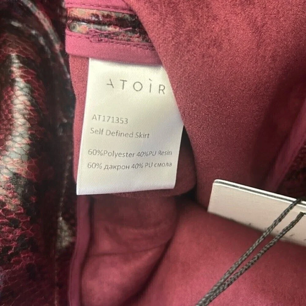 ATOIR Self Defined Skirt in Burgundy Python